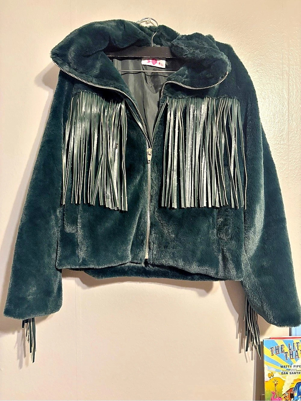 Buddy Love Fringe Jacket in Green Like New